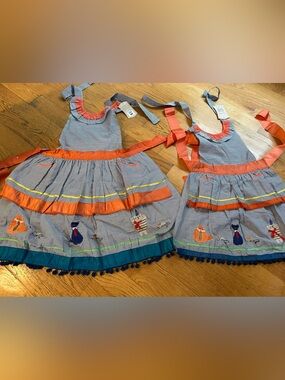 Sur La Table NWT Mommy & me cat meow embroidered aprons